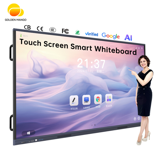 China Factory AI Google 55 65 75 86 98 110inch 4K Touch Screen Camera OEM Interactive Teaching Board