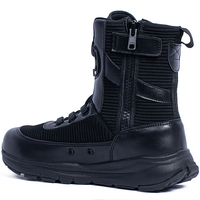 Bottes de randonnée personnalisées, bottes hautes en mesh noir, bottes de montagne, chaussures d'entraînement, bottes tactiques d'extérieur