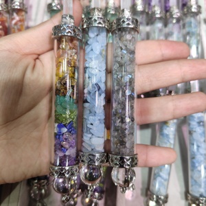 Pendolo Reiki in pietra mista artigianale con pendolo in cristallo naturale fatto a <span class=keywords><strong>mano</strong></span> all'ingrosso per la decorazione - Product Image 2