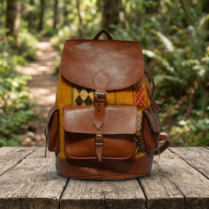 กระเป๋าถือหนังลูกวัวแบบพรีเมี่ยมมีสไตล์สีน้ำตาลส้ม kilim biyadina Store มีหลายช่องอุปกรณ์สำหรับเดินทาง - Product Image 2