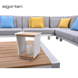 Ensemble <span class=keywords><strong>de</strong></span> canapés <span class=keywords><strong>de</strong></span> <span class=keywords><strong>jardin</strong></span> Sigarten, meubles <span class=keywords><strong>de</strong></span> patio en aluminium et teck, meubles d'extérieur - Product Image 4