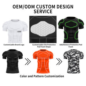 <span class=keywords><strong>Maglia</strong></span> a Compressione Imbottita da <span class=keywords><strong>Portiere</strong></span> Personalizzata per Ragazzi per Calcio, Football, Paintball e Baseball con Protezioni per Petto e Spalle - Product Image 2