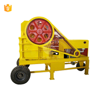 Concasseur à mâchoires en pierre portable PE200x300 PE250x400 concasseur à mâchoires en pierre et en roche à moteur diesel pour l'or, le calcaire