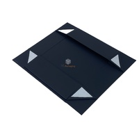 Caja Plegable Magnética Rígida Negra Personalizada de Cartón Kraft con Laminado Mate y Recubrimiento UV para Caviar, Sushi y Alimentos para Bebés