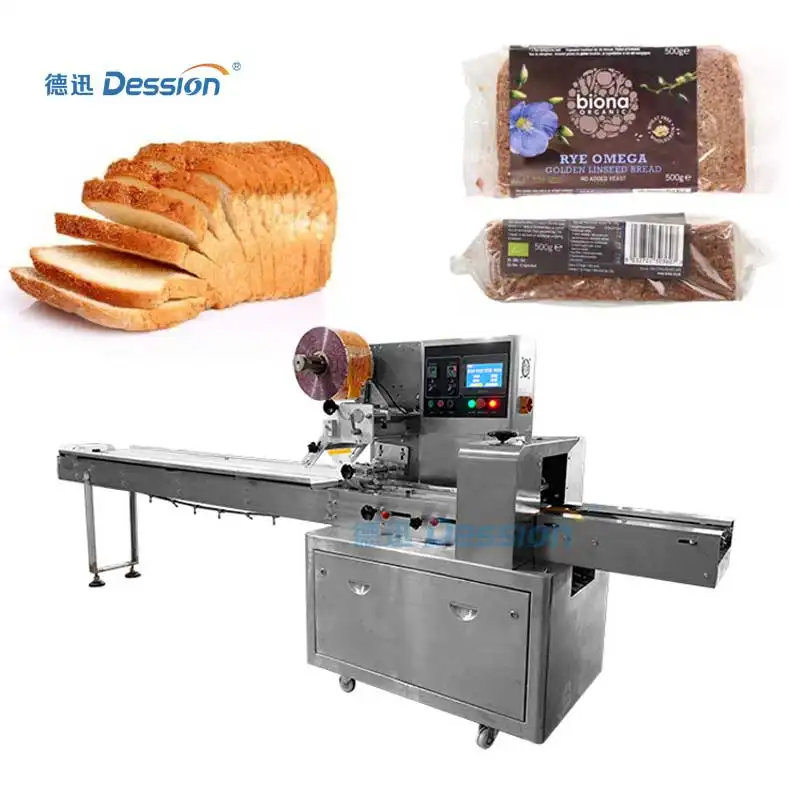 المبيعات الساخنة التلقائي مخبز حقيبة الخبز جهاز نفخ الوسادة كعكة الخبز الخبز الطويل ماكينة تغليف