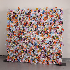 Fondale Floreale Multicolore con Base in Tessuto Arrotolabile, Decorazione per Attività Autunnali - Product Image 2