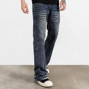 Cepillado a mano, <span class=keywords><strong>pantalones</strong></span> vaqueros para <span class=keywords><strong>hombre</strong></span>, <span class=keywords><strong>pantalones</strong></span> vaqueros <span class=keywords><strong>rasgados</strong></span> de alta calidad, stock para <span class=keywords><strong>hombre</strong></span> - Product Image 2