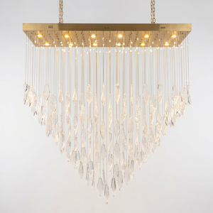 Modern Luxury Brass Bubble Glass Leaf Chandelier Custom Rectangle Spiral Staircase Pendant <strong>Light</strong> Energy Saving Hotel Lighting - Product Image 4