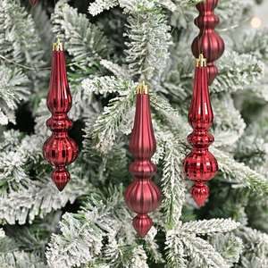 Nouvelles décorations de Noël transfrontalières : Cônes peints de formes spéciales, gouttes d'eau, glaçons, boules en plastique électroplaqué, fabriquées à la machine 3 - Product Image 3