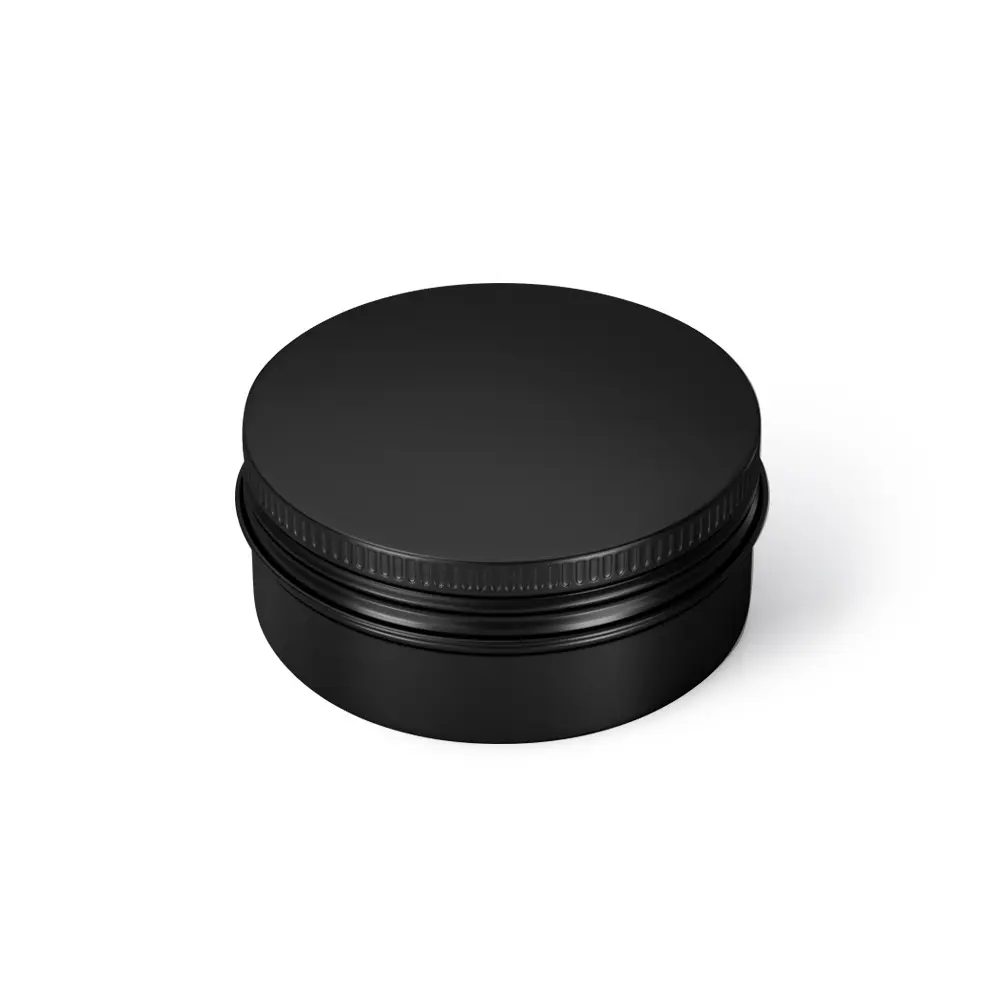 Pot rond en aluminium de couleur noire mate, personnalisé, 5ml, 250ml, 1 gramme, 5g, 250g, vis, serrure métallique
