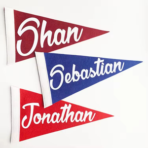 Banderines de Fieltro de Lana de Alta Calidad con Diseño Personalizado, Impresión por Transferencia Térmica, Coloridos, para Decoración de Exteriores, Colgantes, de Clubes de Fútbol - Product Image 3