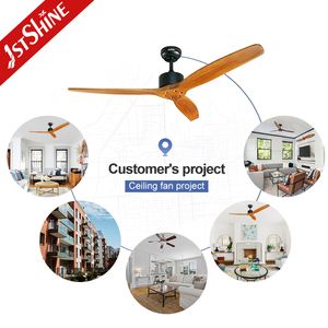 مروحة سقف 1stshine 3 شفرات موفرة للطاقة من الخشب الصلب OEM مروحة سقف مع تطبيق ذكي - Product Image 5