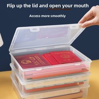 Boîte de rangement pour documents A4, certificats et cartes d'identité de bureau ; Organisateur de bureau pour livres d'enregistrement de propriété domestique ; Rangement transparent
