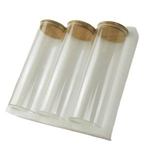 3包玻璃意大利面容器玻璃意大利面罐圆筒气密意大利面食品储存容器玻璃罐带竹盖 - Product Image 6