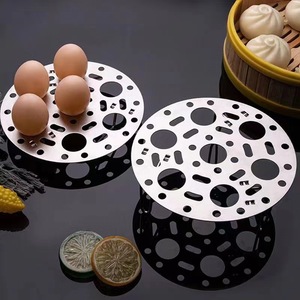 Stainless Steel <b>Steamer</b> Rack Round Folding Egg <b>Steamer</b> Plate 410 Stainless Steel Eco Friendly For Pot Use - Product Image 1
