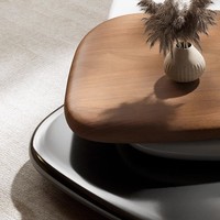 Vente en gros de table basse moderne de luxe haut de gamme table basse en bois à rotation moderne table d'appoint de centre de table