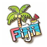 Nuevo Imán Metálico 3D de Árbol de Coco de la Isla Fiji, Recuerdo Turístico, Imán para Refrigerador