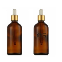Flacon compte-gouttes en verre ambré DIN18 personnalisé avec logo, 100 ml, pour huile essentielle et sérum