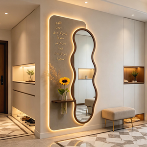Nuovo Stile di Arte Murale Islamica: Quadro in Arenaria 3D con Calligrafia Musulmana, Piante Verdi e Luci LED - Product Image 5