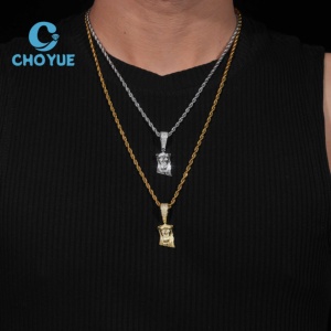Colgantes de Cabeza de Jesús Pequeños de Plata de Ley 925 de Alta Calidad, Colección de Joyería Hip Hop con Incrustaciones de Diamantes, Unisex, Certificado GRA - Product Image 6