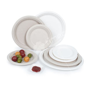 <span class=keywords><strong>100%</strong></span> Biodegradable sekali pakai Bagasse bubur kertas piring datar dan bulat nampan makanan Aksesori dengan nampan - Product Image 2