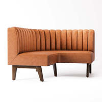 Ensemble de mobilier commercial pour bars, discothèques, cafés, restaurants, hôtels et restauration rapide, avec banquette et canapé en cuir orange moderne
