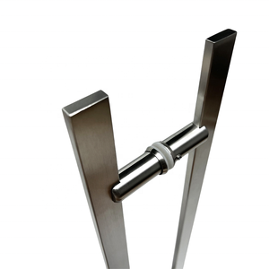 New vuông hình chữ nhật phẳng cửa thép không gỉ xử lý cho nhập Bar thang kéo tắm kính cửa trượt nội thất bên ngoài cửa - Product Image 4