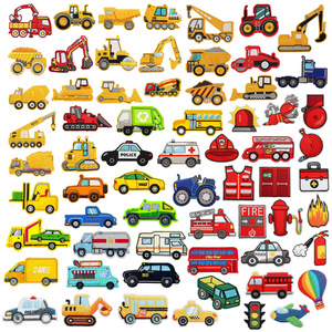Nouveau trafic incendie Taxi pelle camion ingénierie Construction véhicule fer sur brodé enfants patchs pour vêtements sac casquette - Product Image 1