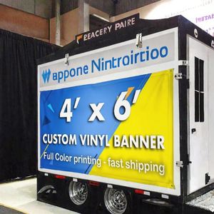 Bán buôn tùy chỉnh in kích thước lớn PVC Vinyl lụa di động quảng cáo ngoài trời biểu ngữ cho giáo dục bảo hiểm tradeshow - Product Image 3