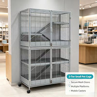 Cage à plusieurs niveaux pour petits animaux, spacieuse, en métal, enclos pour chinchilla, écureuil, furet, utilisation en intérieur