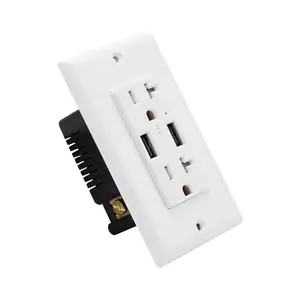 Oswell 20amp Stopcontact Met 4Ausb Poort Amerikaanse 15amp Socket Met Power Lekkage Bescherming Usb C Smart 4.8a Snel Opladen