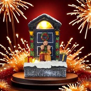 Cabaña de Santa Claus, pequeña casa luminosa, nieve, adornos navideños, regalos de Navidad, decoraciones, funciona con pilas - Product Image 2