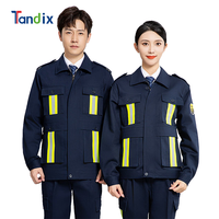 Haute visibilité réfléchissant 100% coton sergé costumes de travail ingénieur industriel travailleur uniforme vêtements de travail ignifuges haute visibilité