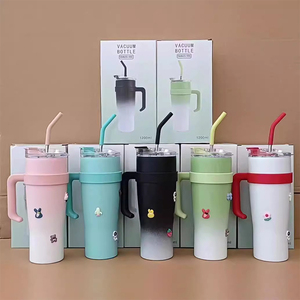 Nouveau 40Oz Portable En Acier Inoxydable Voiture Isolation Sous Vide Bouteille D'eau Tasse Paille Fond <span class=keywords><strong>Plat</strong></span> <span class=keywords><strong>Thermos</strong></span> De Voiture pour Camping Caractéristiques - Product Image 4