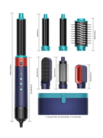 Moteur sans balais 1350W, styler capillaire 6-en-1, sèche-cheveux ionique professionnel de salon, boucleur silencieux, machine de coiffage multifonction CE FCC