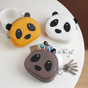 Leather Pouch Key Chains <b>Wallets</b> <b>Cute</b> Bag Charm Mini Coin Purse Keychain Leather <b>Wallet</b> Coin Panda Pouch Keychain Money Pouch - Product Image 1