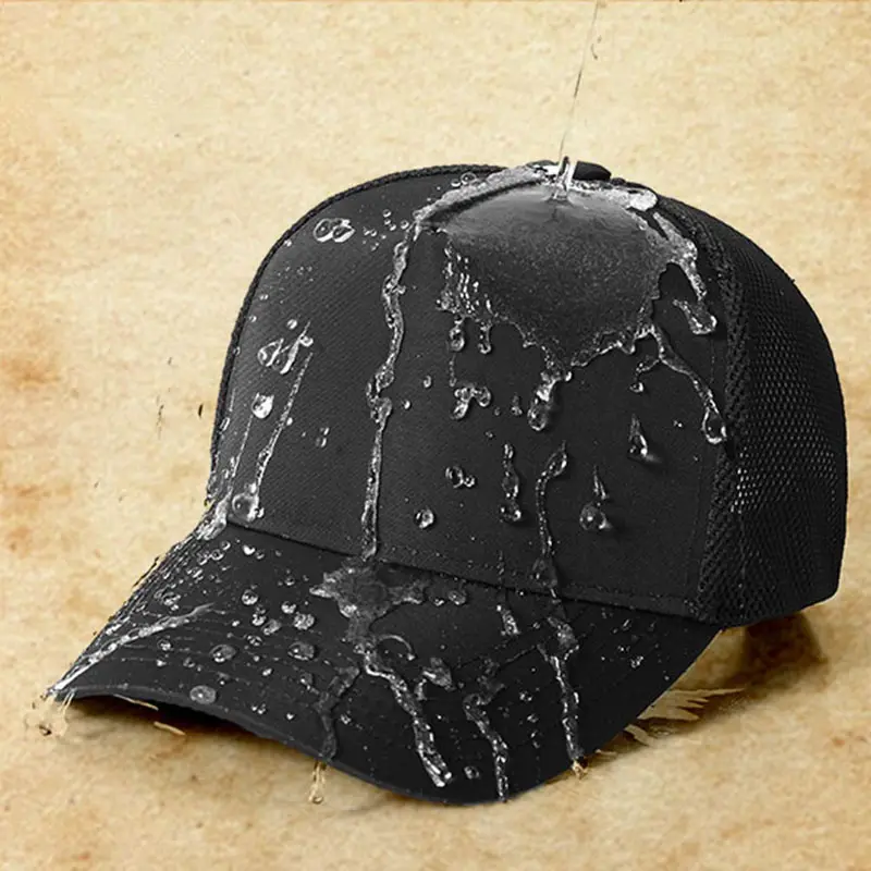 Custom Logo High Profile Crown Blank Waterdicht Gestructureerd 5 Panel Quick Dry Runner Honkbal Mesh Hoeden Trucker Caps