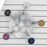 Porte-clés jeton en acier inoxydable, pendentif chariot de courses de supermarché avec logo gravé au laser, pendentif courses de supermarché, pièce de monnaie Seigneur des Anneaux
