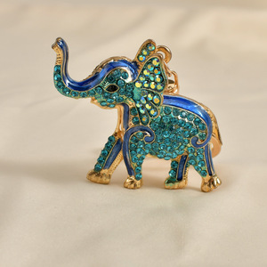 16 styles de porte-clés en strass, famille d'éléphants, breloques animales, porte-clés porte-bonheur Kawaii - Product Image 3