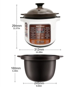 Nồi Hầm Điện Tonze, Nồi Nấu Súp Tự Động Hoàn Toàn 4L, Nồi Sứ Trong 3 ~ 6 Người, Nồi Nấu Chậm Lành Mạnh - Product Image 4