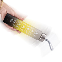 Bouteilles d'Eau de Sport Motivationnelles en Plastique Sans BPA de 300ml pour la Gym, Ensemble avec Couvercle, Meilleure Vente Directe pour le Camping et la Salle de Sport