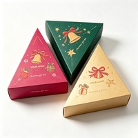 Boîte cadeau de Noël triangulaire en gros, personnalisée, en carton, avec tiroir, pour chocolats, biscuits, dattes, emballage de fêtes
