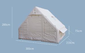 تخييم قابل للنفخ مع مضخة يدوية سهلة الإعداد مقاومة للماء والرياح 4 مواسم خيمة أكسفورد المقصورة مع نافذة مدخنة شبكية - Product Image 6