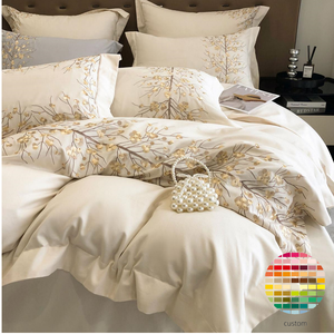 Bán Buôn Sang Trọng Duvet Bộ Đồ Giường Đặt Tùy Chỉnh Vua Kích Thước Mượt Quilt <span class=keywords><strong>Comforter</strong></span> 100% Bông Tấm Ga Giường Bìa Nữ Hoàng Kích Thước Bộ Đồ Giường Bộ - Product Image 1