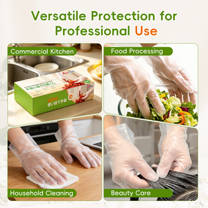 Guantes Desechables Versátiles, Gruesos, Resistentes al Agua, <span class=keywords><strong>de</strong></span> HDPE, Caja <span class=keywords><strong>de</strong></span> 260 Piezas, Talla Universal para Salón <span class=keywords><strong>de</strong></span> Belleza y Limpieza - Product Image 4