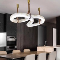 Suspension rectangulaire en cuivre et albâtre naturel, minimaliste, linéaire, LED espagnole, dimmable, lumière du jour 6000K, IRC 90, éclairage de projet