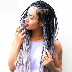 Vente en Gros Top Qualité Femmes Cheveux Synthétiques Tressage Extension de Cheveux Coloré Africain Dreadlocks perruques