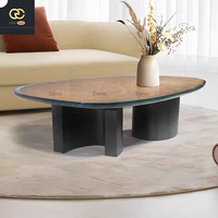 Senior Sense Table à thé irrégulière de luxe pour la maison Table à thé italienne en résine verte d'art de conception de villa