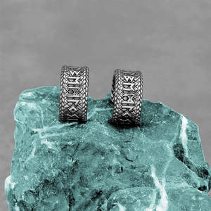 Boucles d'oreilles personnalisées étanches en acier inoxydable 316L, style Viking Runes, pour hommes - Product Image 2