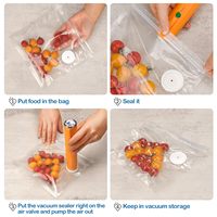 Sac de conservation sous vide réutilisable anti-odeur avec valve, sans BPA, en nylon, compatible lave-vaisselle, pour cuisson sous vide, gelée, lait, chewing-gum, nouilles en conserve